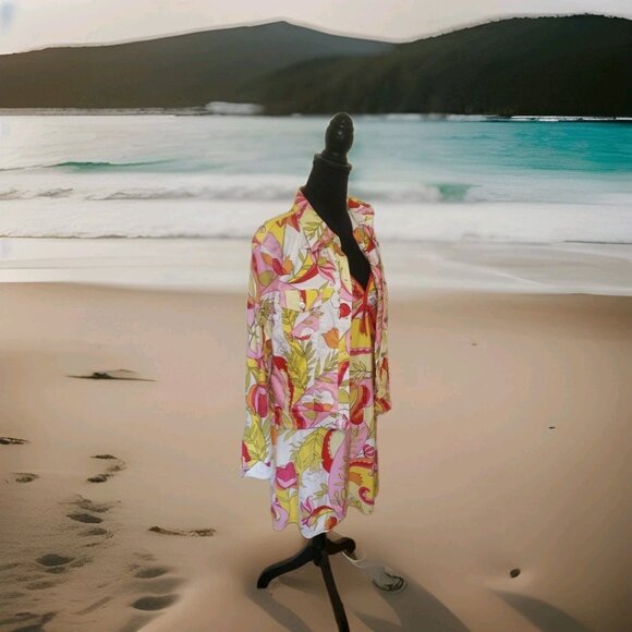 Tori Richard Honolulu Dress With Jacket Womens Size 10 Dress, 12 Jacket Tropical - Picture 5 of 15